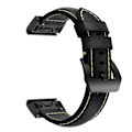 Miniatyrbillede 1 af 2: Garmin Fenix 5S ægte læder Urrem - Sort Black
