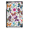 Pikkukuva 6 / 6: Samsung Galaxy Tab A 10.1 (2019) kolminkertainen nahkakotelo - Perhonen Multicolor