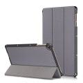Pikkukuva 1 / 6: Kolminkertainen nahkainen jalusta kotelo Huawei MatePad T10 - Harmaa Silver grey