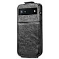 Pikkukuva 3 / 6: Vertical Flip Phone Suojakotelo With Zipper For Google Pixel 7 - Musta Black