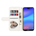 Pikkukuva 2 / 2: Huawei P20 Lite kimallepuuteri pinnoitettu synteetti nahkainen lompakko suojakotelo mobiilirannekkeella - Hopea Silver grey
