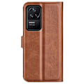 Pikkukuva 2 / 2: Lompakko Nahkakotelo For Xiaomi Poco F4 / Redmi K40s - Vaalean Ruskea Brown