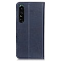 Miniatyrbild 2 av 2: Äkta läder Sony Xperia 1 IV fodral - Blå Blå