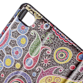 Miniatyrbillede 2 af 2: Moberg Huawei Ascend P8 Læder Etui Med Kortholder - Mønsteret Blomster Multicolor