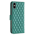 Pikkukuva 2 / 2: Rombuskuvioinen matta läppäkotelo iPhone Xs Max - Vihreä Green