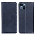 Miniatyrbillede 1 af 2: iPhone 14 flip etui i ægte læder med pung – Blå Blue