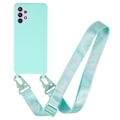 Miniatyrbillede 1 af 2: Tyndt TPU-etui med mat finish og justerbar strop til Samsung Galaxy A32 - Lysegrøn Green