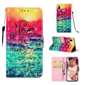 Miniatyrbillede 1 af 2: Samsung Galaxy A40 mønstret lædercover - stop aldrig med at drømme Multicolor