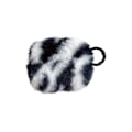 Miniatyrbillede 1 af 2: AirPods 3 leopard faux fur-etui med spænde - Sort / Hvid White