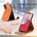 Miniatyrbillede 6 af 6: Vertical Flip Phone Etui med Zipper til Samsung Galaxy A14 - Brun Brown