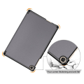 Pikkukuva 4 / 6: Kolminkertainen nahkainen jalusta kotelo Huawei MatePad T10 - Harmaa Silver grey