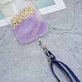 Miniatyrbild 2 av 2: Universal crossbody-nackrem i läder med transparent dyna - Mörkblå Blå
