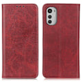 Pikkukuva 1 / 2: Motorola Moto E32 lompakkokotelo, aitoa nahkaa - Punainen Red