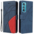 Pikkukuva 1 / 2: Teksturoitu nahkakotelo hihnalla Motorola Edge 30 Ultra - Sininen Blue