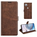 Miniatyrbillede 1 af 2: Wallet-style Læder Etui til Motorola Moto G Play (2021) - Mørkebrun Brown