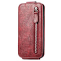 Miniatyrbillede 2 af 2: Vertical Flip Phone Etui med Zipper til Samsung Galaxy A14 - Rød Red