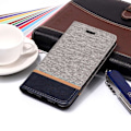 Pikkukuva 2 / 2: Samsung Galaxy J4 (2018) kangas tuntuinen liitetty nahkainen flip suojakotelo - Harmaa Silver grey