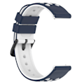 Miniatyrbild 3 av 5: 20 mm dubbelfärgat klockarmband i silikon för Garmin-klocka - Midnattsblå Vit Blå