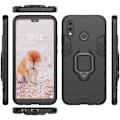 Miniatyrbillede 2 af 2: Huawei P20 Lite beskyttelsesetui i kombimaterialer med indbygget stativ - Sort Black