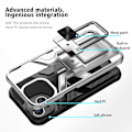 Pikkukuva 2 / 2: Shockproof Hybrid Suojakuori With Kickstand For iPhone 14 - Hopea Silver grey