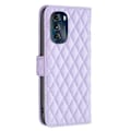 Miniatyrbillede 2 af 2: Rhombus mat Motorola Moto G (2023) flip etui - Lilla Purple