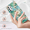 Pikkukuva 2 / 2: Marble Samsung Galaxy A32 Suojakotelo - Vihreä Marble / Flower Green
