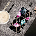 Miniatyrbild 2 av 2: Marmormotiv iPhone 14 Pro skal - Kakel Av Svart / Cyan / Ros multifärg
