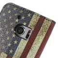 Miniatyrbillede 2 af 2: Moberg flip-etui i læder til HTC 10 - Retro amerikansk flag Multicolor