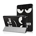 Pikkukuva 1 / 2: iPad (2017) (9.7") Kuvioitu Taittuva Nahkakotelo - Älä Koske Padiini Black