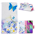 Miniatyrbillede 1 af 2: Wonderland Samsung Galaxy A40 etui - Blå Sommerfugl og Blomster Multicolor
