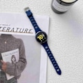 Miniatyrbild 2 av 2: 20 mm universal klockarmband i silikon med cool cirkeldesign - Midnattsblå Blå