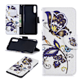 Miniatyrbillede 1 af 2: Samsung Galaxy A70 mønstret lædercover - sommerfugl og blomst Multicolor