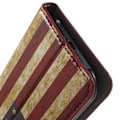 Miniatyrbillede 2 af 2: Moberg Samsung Galaxy J1 Læder Etui Med Stander Og  Kortholder - Retro Amerikansk Flag Multicolor