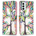 Pikkukuva 1 / 2: Wonderland Samsung Galaxy M23 flip kuoret - Elämän Puu Multicolor