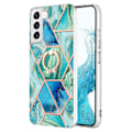 Pikkukuva 1 / 2: Marble Patterned Suojakuori With Ring Holder For Samsung Galaxy S23 Plus - Vihreä Green