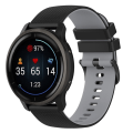 Miniatyrbillede 4 af 5: Samsung Galaxy Watch 5 (44mm) / (40mm) / Huawei Watch GT 3 (42mm) dobbeltfarvet silikoneurrem - Sort / Grå Silver grey