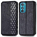 Pikkukuva 1 / 2: Nahkakotelo With A Stylish Rhombus Imprint For Motorola Edge 30 - Musta Black