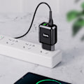 Miniatyrbillede 2 af 2: HOCO N6 Charmer dual port QC3.0 oplader sæt (Micro) (EU) - Sort Black