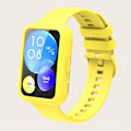 Pikkukuva 2 / 3: Huawei Watch Fit 2 silikonikellon hihna ja suojus - Keltainen Yellow