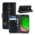 Miniatyrbillede 1 af 2: Motorola Moto G7 Play split læderetui - Sort Silver grey