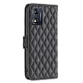Miniatyrbillede 2 af 6: Rhombus mat Motorola Moto E13 flip etui - Sort Black