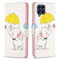 Pikkukuva 1 / 2: Wonderland Samsung Galaxy M53 5G flip kuoret - Sateenvarjo Ja Norsu Multicolor