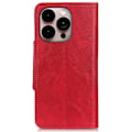 Miniatyrbillede 2 af 2: Alpha iPhone 14 Pro Max læder flip etui - Rød Red