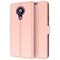 Miniatyrbillede 1 af 2: Glat og tyndt Premium Pu Læder Etui til Nokia 3.4 - Rødguld Pink