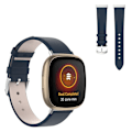 Miniatyrbild 1 av 2: Fitbit Versa 3 / Sense hållbar läder klockarmband - blå Blå
