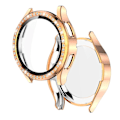 Pikkukuva 1 / 2: Samsung Galaxy Watch 4 (40mm) strassikoristeinen ranneke karkaistulla lasilla - Ruusukulta Pink