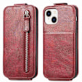 Miniatyrbillede 1 af 2: Lodret iPhone 14 flip etui med lynlås - Rød Red