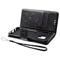 Miniatyrbillede 2 af 2: Samsung Galaxy S9 stemplet sommerfugl Blomster PU læder flip etui - Sort Black