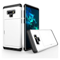 Miniatyrbillede 1 af 2: Samsung Galaxy Note9 beskyttelsesetui i hybrid materialer med indbygget kortholder - Hvid White
