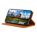 Miniatyrbillede 6 af 6: Flip Etui med Pung i Ægte Læder til Samsung Galaxy A04 - Brun Brown